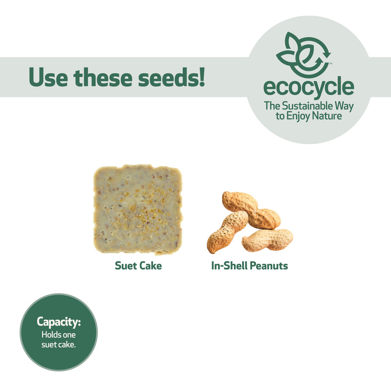 Load image into Gallery viewer, Suet Station Recycled Plastic Tail-prop Bird Feeder