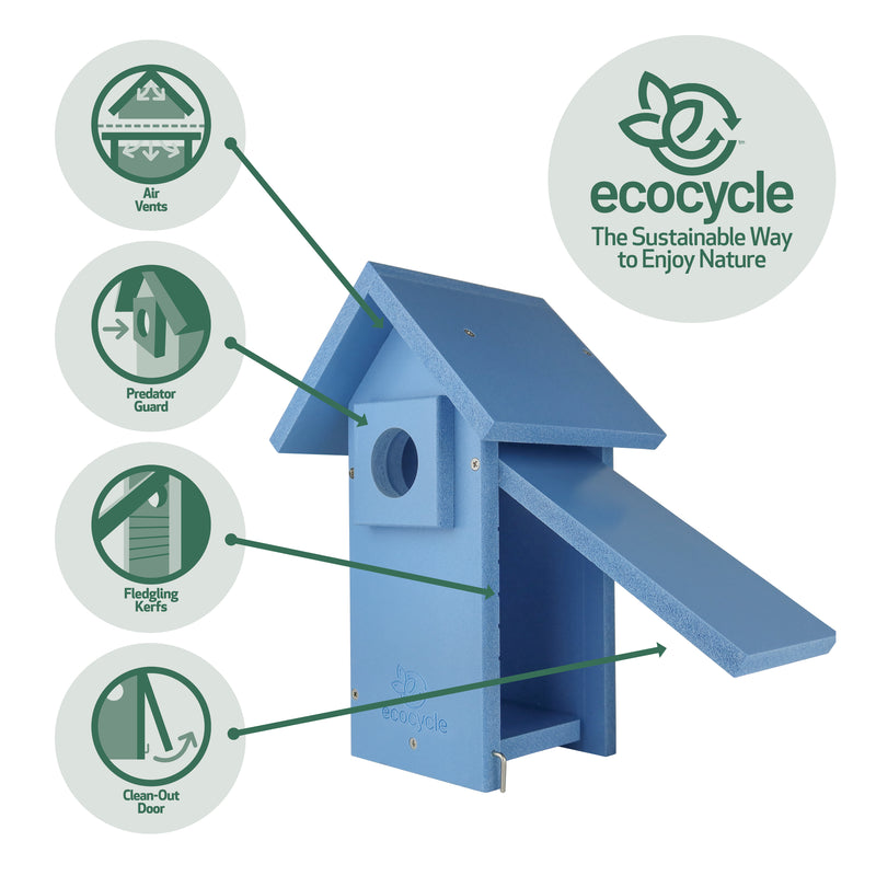 Load image into Gallery viewer, Bluebird Bungalow Recycled Plastic Bird House