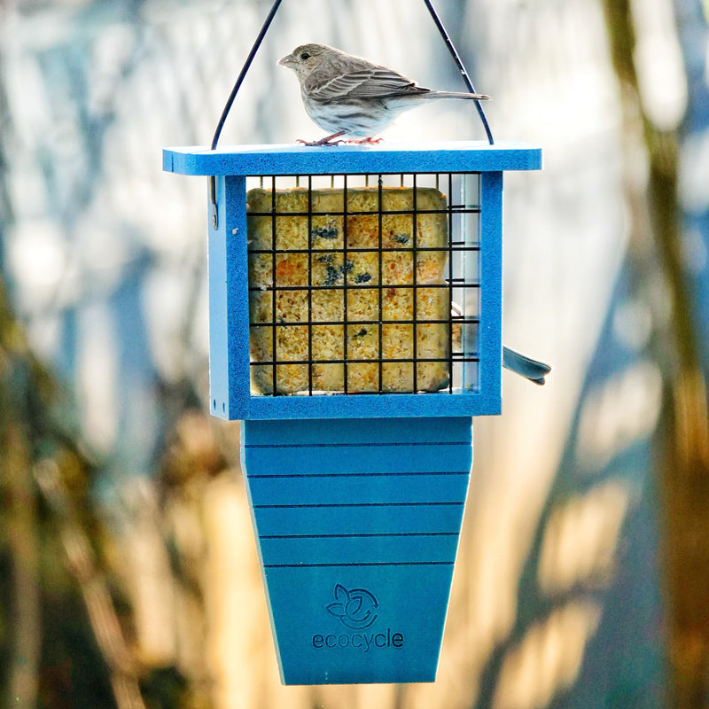 Load image into Gallery viewer, Suet Station Recycled Plastic Tail-prop Bird Feeder