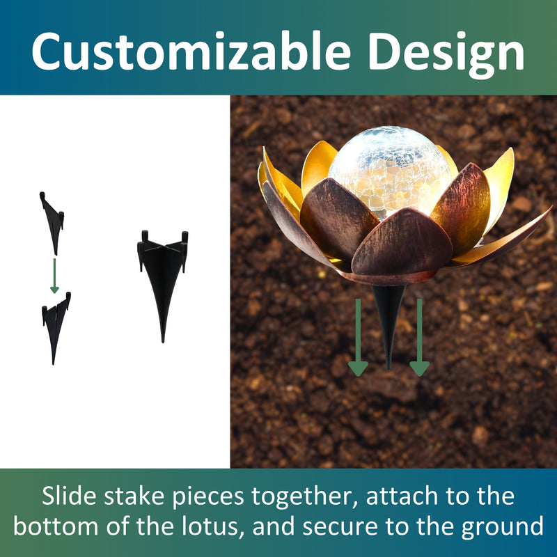 Load image into Gallery viewer, Lotus Flower Solar LED Garden Light - Gold