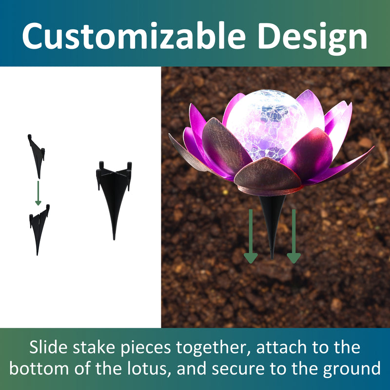 Load image into Gallery viewer, Lotus Flower Solar LED Garden Light - Violet