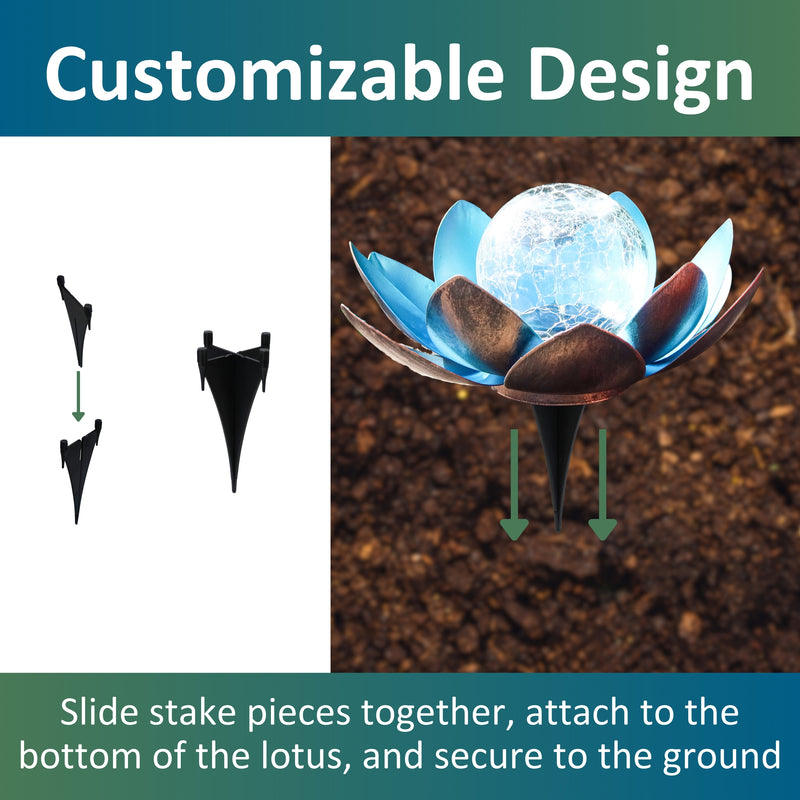Load image into Gallery viewer, Lotus Flower Solar LED Garden Light - Blue