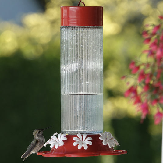 Ribbed Rose Gravity Hummingbird Feeder