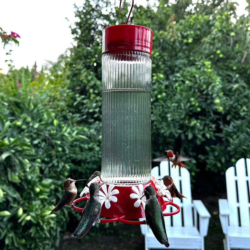 Load image into Gallery viewer, Ribbed Rose Gravity Hummingbird Feeder