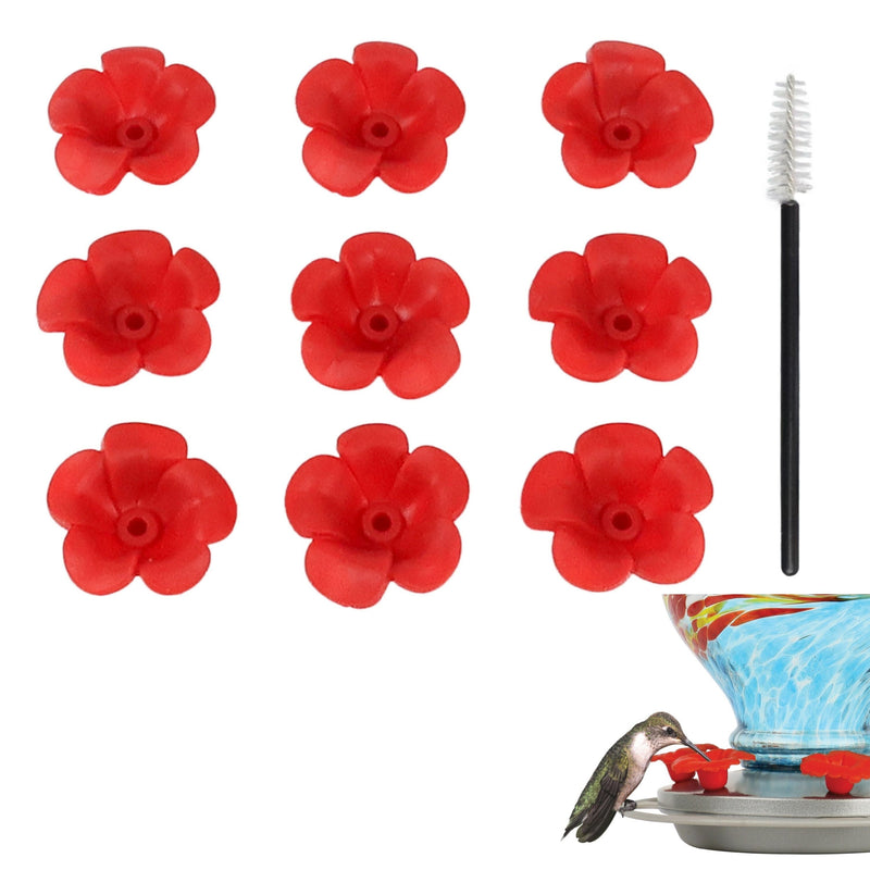 Load image into Gallery viewer, Red Tulip Hummingbird Feeder Replacement Flowers w/ Cleaning Brush, 9 ct