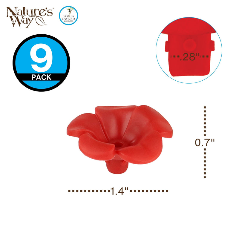 Load image into Gallery viewer, Red Tulip Hummingbird Feeder Replacement Flowers w/ Cleaning Brush, 9 ct