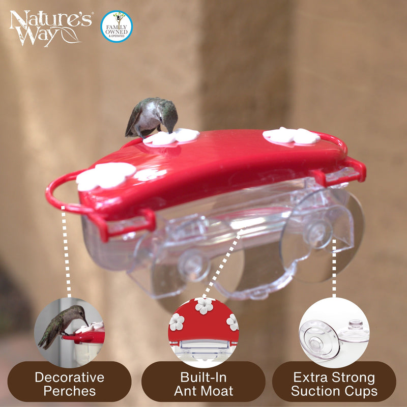 Load image into Gallery viewer, Traditional Window Hummingbird Feeder