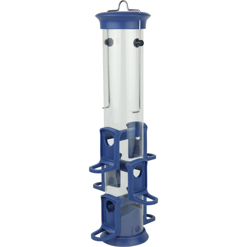 Load image into Gallery viewer, Plastic Tube Bird Feeder - Blue
