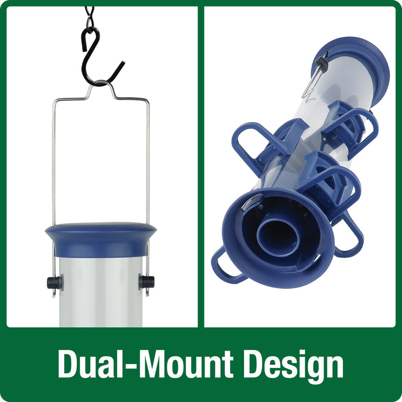 Load image into Gallery viewer, Plastic Tube Bird Feeder - Blue