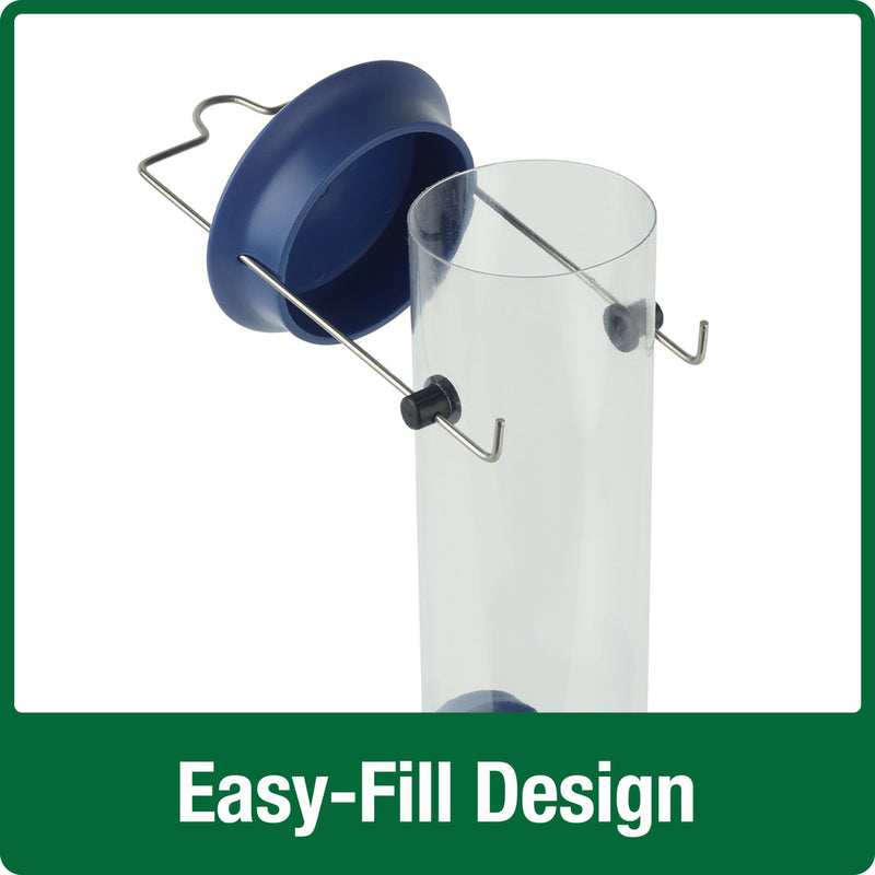 Load image into Gallery viewer, Plastic Tube Bird Feeder - Blue