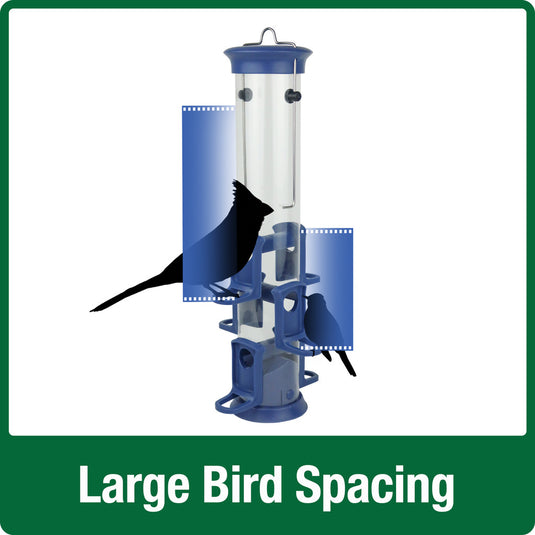 Plastic Tube Bird Feeder - Blue