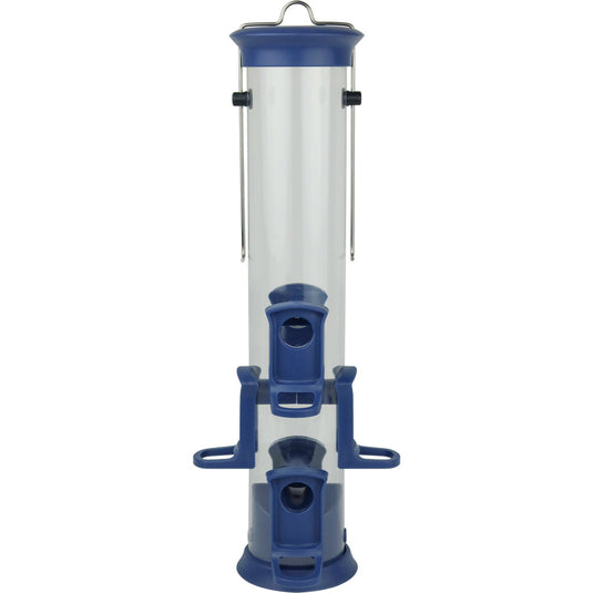 Plastic Tube Bird Feeder - Blue