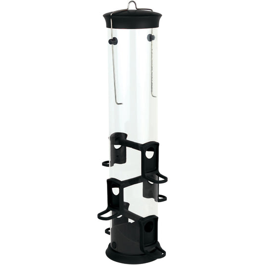 Large Plastic Tube Bird Feeder - Black