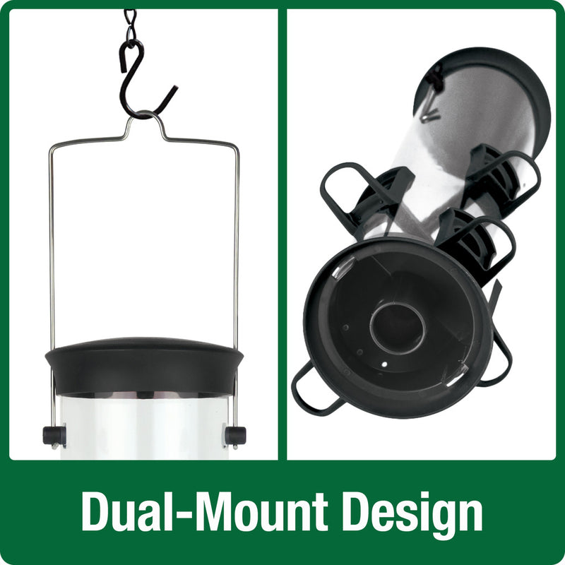 Load image into Gallery viewer, Large Plastic Tube Bird Feeder - Black