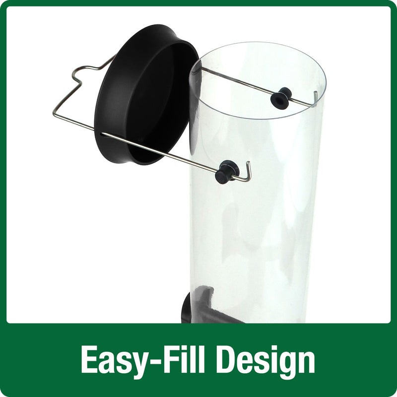 Load image into Gallery viewer, Large Plastic Tube Bird Feeder - Black