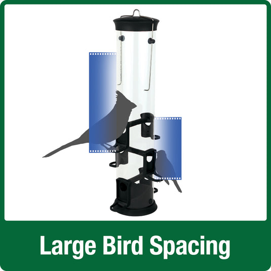 Large Plastic Tube Bird Feeder - Black