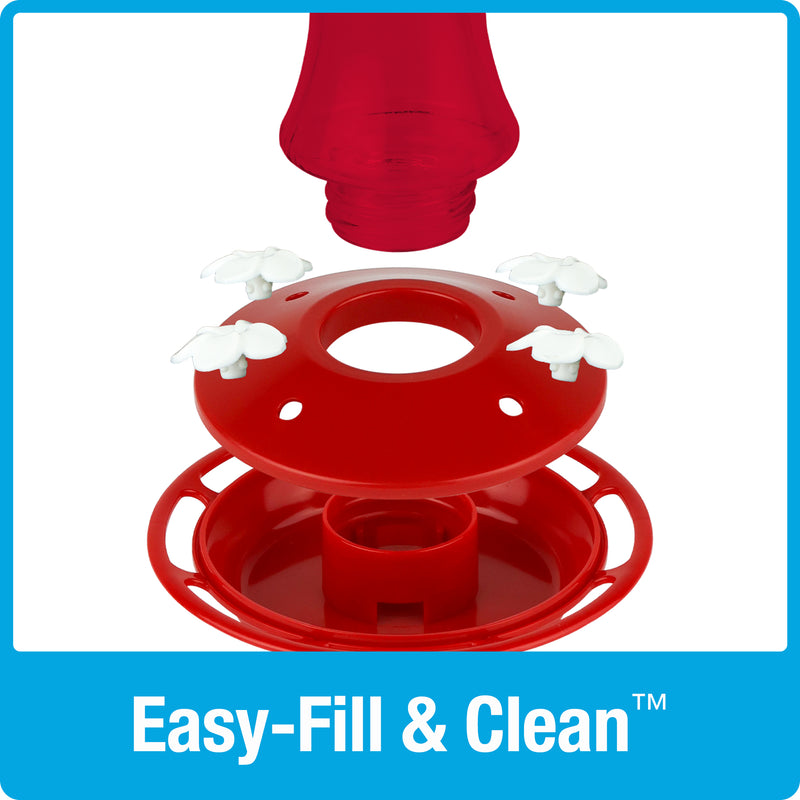 Load image into Gallery viewer, Crimson Silhouette Glass Gravity Hummingbird Feeder