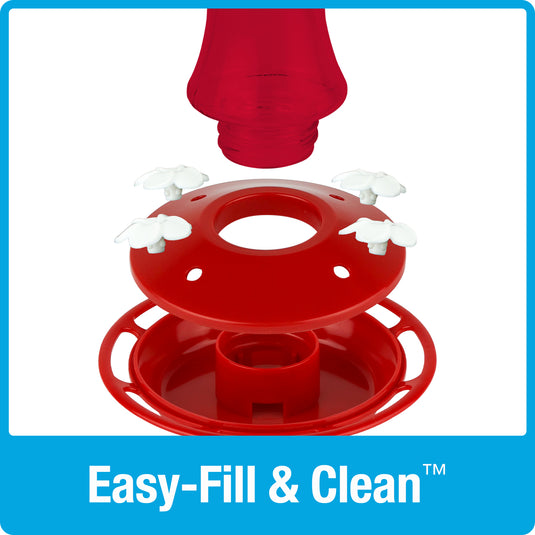 Crimson Silhouette Glass Gravity Hummingbird Feeder