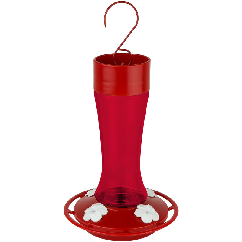 Load image into Gallery viewer, Crimson Silhouette Glass Gravity Hummingbird Feeder