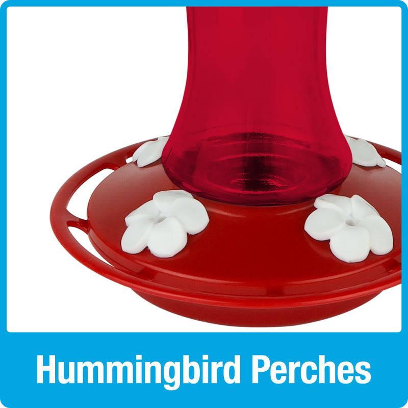 Load image into Gallery viewer, Crimson Silhouette Glass Gravity Hummingbird Feeder