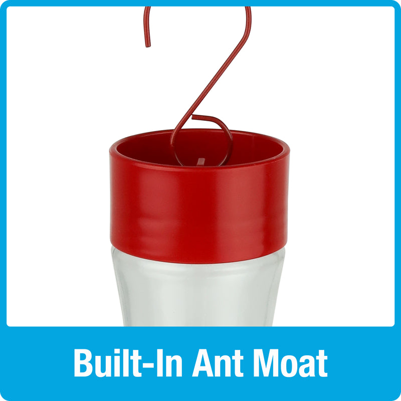 Load image into Gallery viewer, Scarlet Silhouette Glass Gravity Hummingbird Feeder