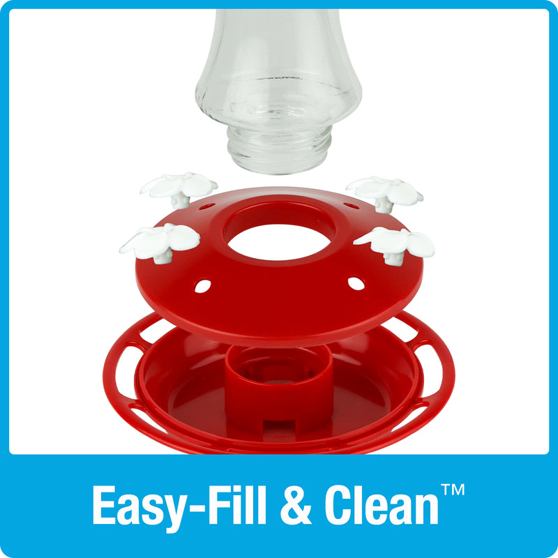 Load image into Gallery viewer, Scarlet Silhouette Glass Gravity Hummingbird Feeder