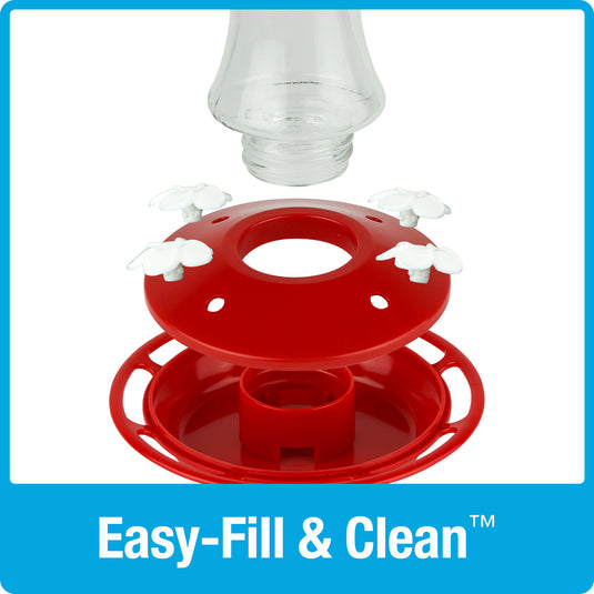Scarlet Silhouette Glass Gravity Hummingbird Feeder