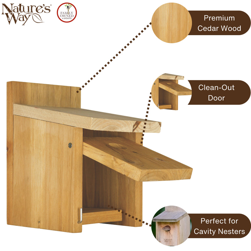 Load image into Gallery viewer, Cedar Box Wren House with Clean-Out Door