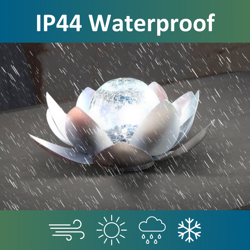 Load image into Gallery viewer, Lotus Flower Solar LED Garden Light - Silver