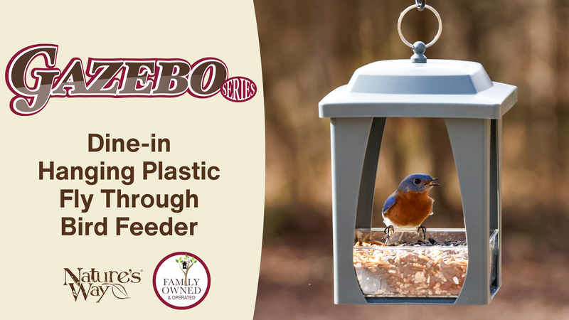 Load and play video in Gallery viewer, Dine-in Hanging Plastic Fly Through Bird Feeder - Grey