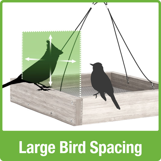 Large bird spacing for Nature's Way bamboo Hanging Platform bird Feeder