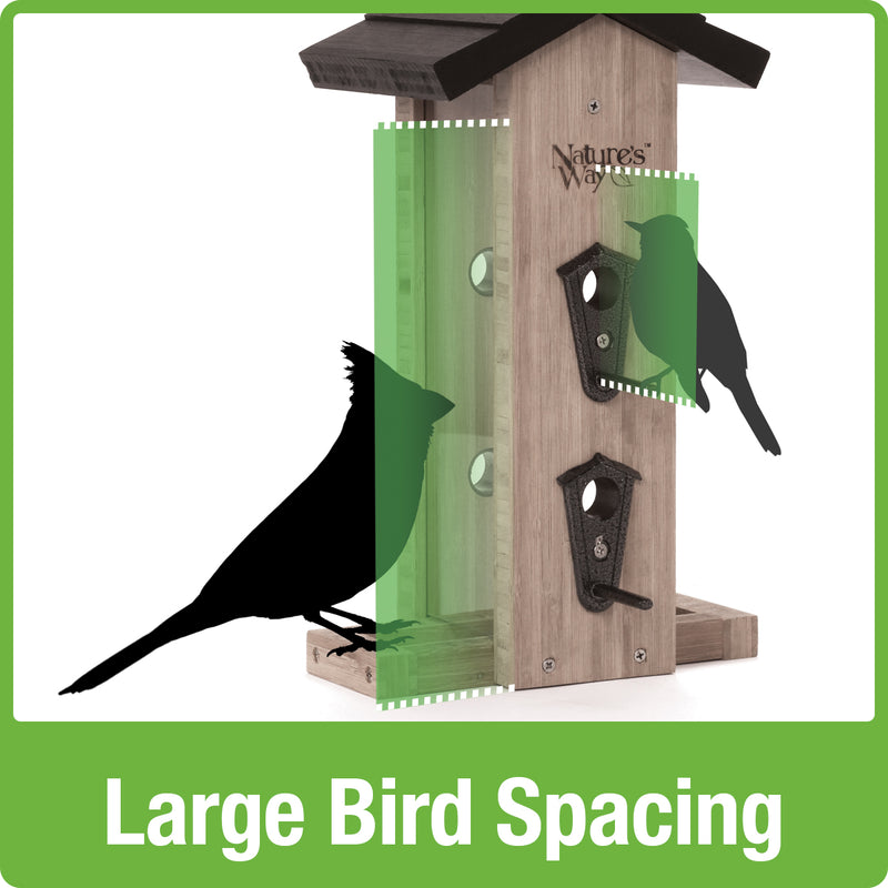 Load image into Gallery viewer, Large bird spacing for Nature's Way bamboo Vertical Wave bird Feeder