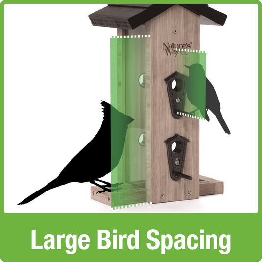 Large bird spacing for Nature's Way bamboo Vertical Wave bird Feeder