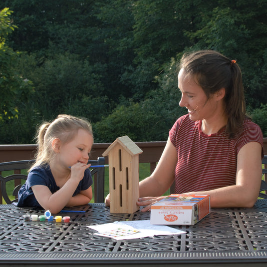 mother and child painting My First Butterfly House