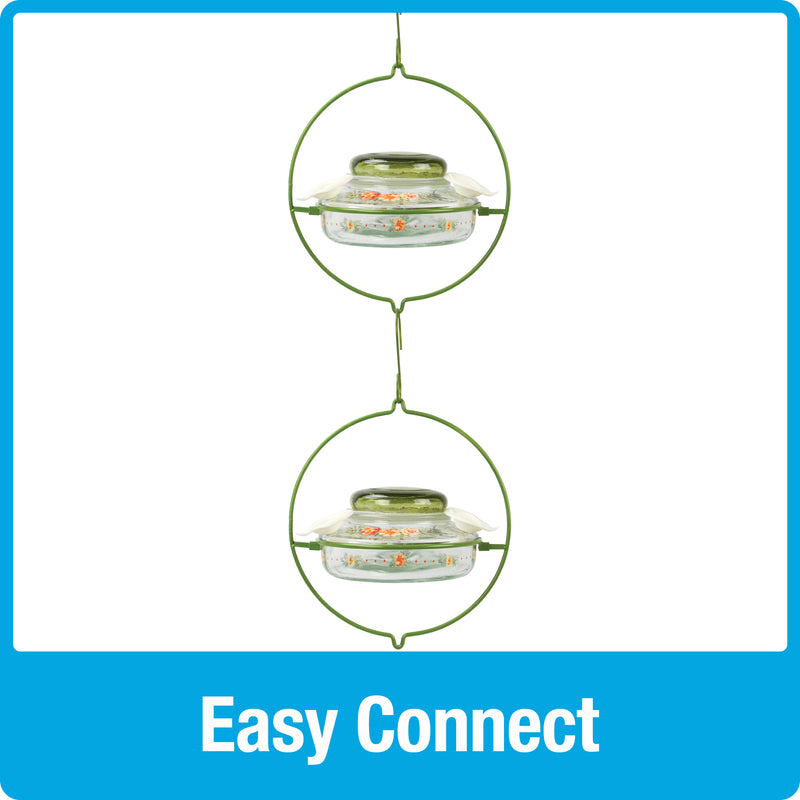 Load image into Gallery viewer, Decorative Glass Top-Fill Hummingbird Feeder - Gardenia Bouquet
