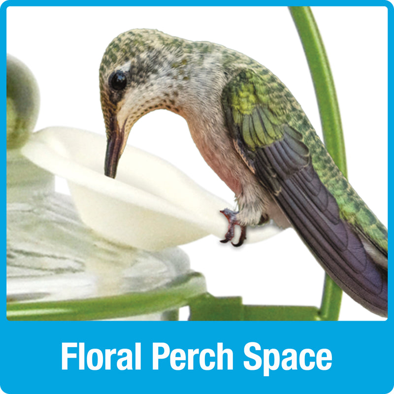 Load image into Gallery viewer, Decorative Glass Top-Fill Hummingbird Feeder - Gardenia Bouquet