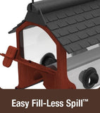 easy fill-less spill design by filling through side of Nature's Way Horizontal Tube Feeder