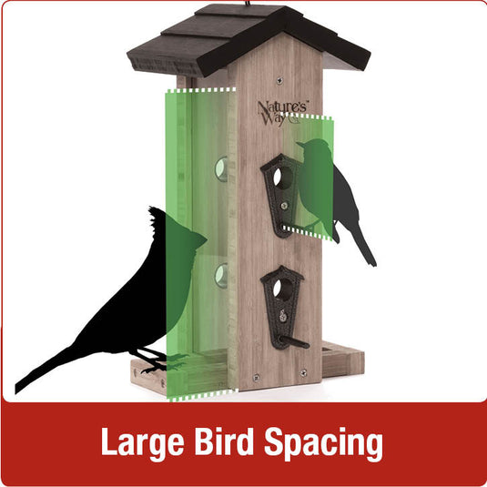 Large bird spacing for Nature's Way Vertical Wave cedar bird Feeder