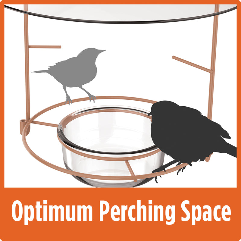 Load image into Gallery viewer, continuous perching ring allows for large bird spacing with optimum perching space on the Nature&#39;s Way Wire Oriole Feeder
