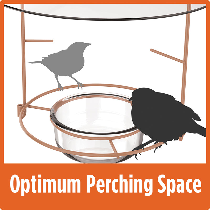 Load image into Gallery viewer, continuous perching ring allows for large bird spacing with optimum perching space on the Nature's Way Wire Oriole Feeder