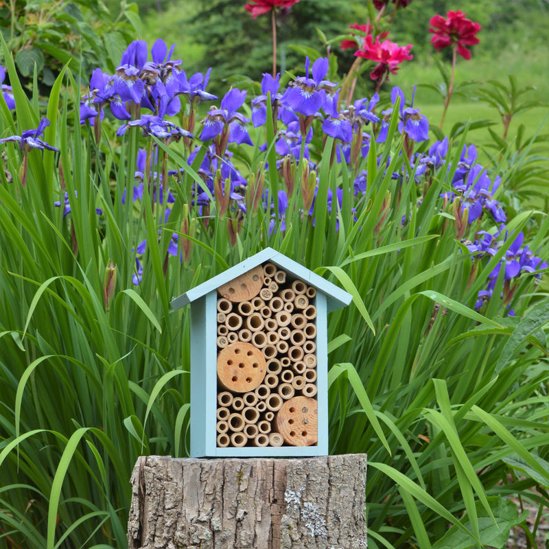 Load image into Gallery viewer, Better Gardens Bee House sitting on stump in garden
