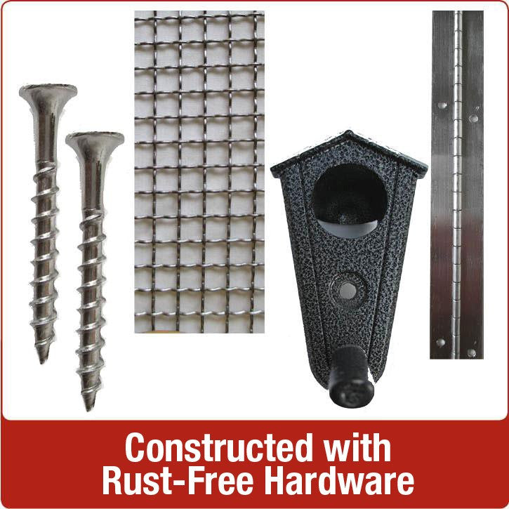 Load image into Gallery viewer, Screws, steel mesh, feeding ports and brackets are constructed with rust-free hardware on all Nature&#39;s Way bird products
