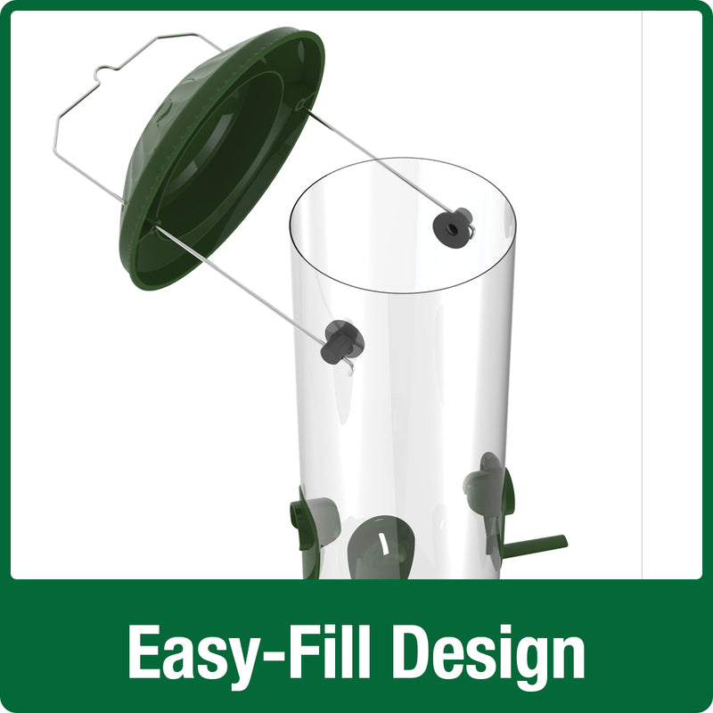 Load image into Gallery viewer, top lifts off for easy filling on the Nature's Way Wide Easy Clean Tube Feeder