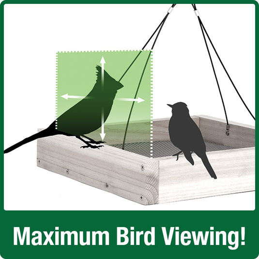 Large bird spacing for Nature's Way Wild Wings Hanging Platform cedar bird Feeder