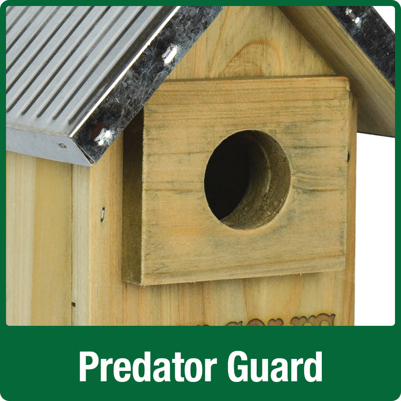 Load image into Gallery viewer, predator guard on the Wild wings Galvanized Weathered Bluebird House