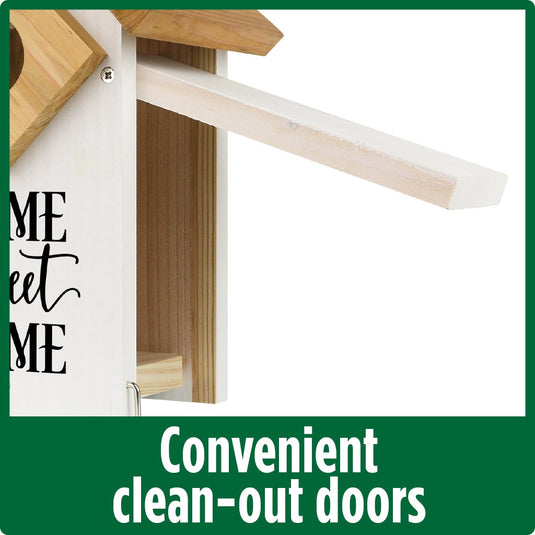 convenient clean out doors on the Wild Wings Farmhouse Bluebird House