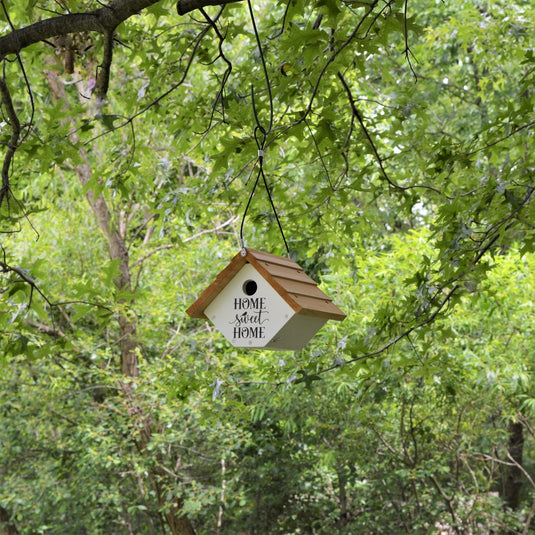 Nature's Way Farmhouse Wren House hanging in tree