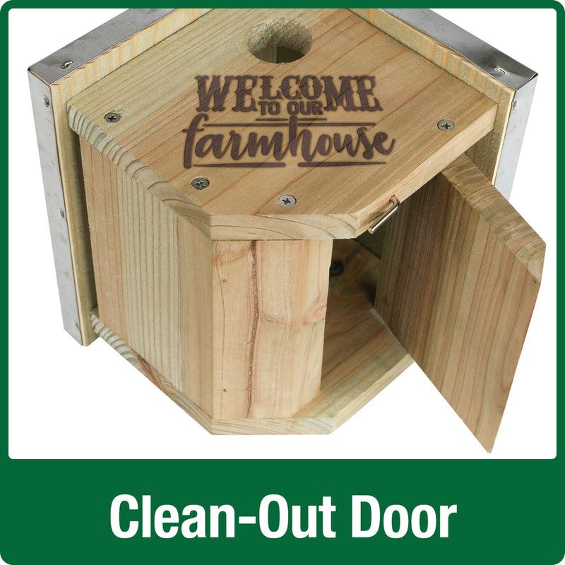 Load image into Gallery viewer, clean out door for easy cleaning on the wild wings Decorative Weathered Wren House