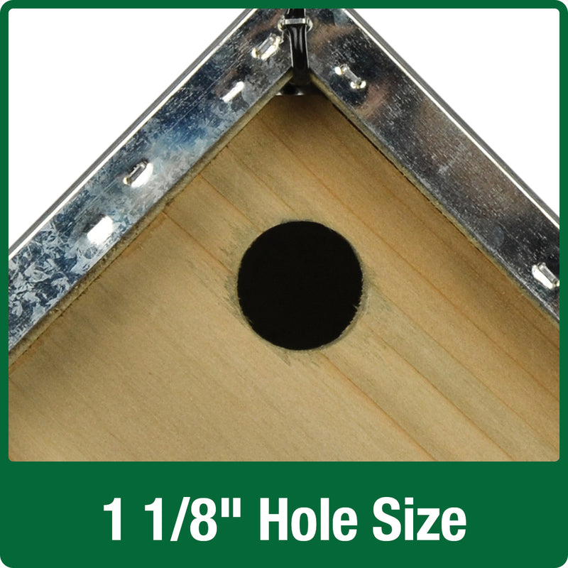 Load image into Gallery viewer, 1 1/8 inch hole size detracts predators on the wild wings Decorative Weathered Wren House