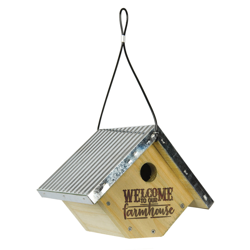Load image into Gallery viewer, side view of wild wings Decorative Weathered Wren House